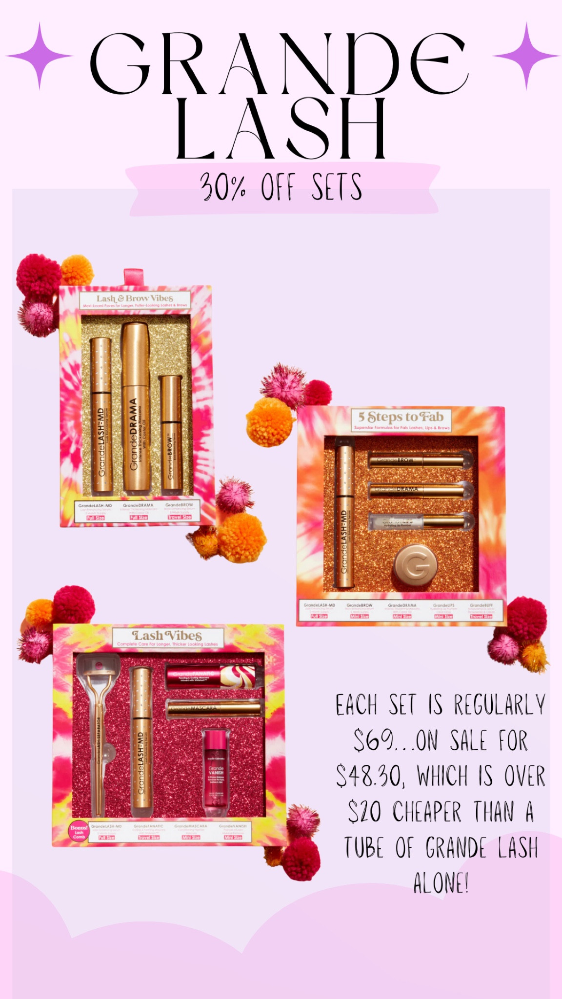 Grande Lash Sale! 30% off SETS, making them cheaper than one tube of Grande Lash alone! No brainer! 

#giftsforher #stockingstuffer

#LTKCyberWeek #LTKGiftGuide #LTKBeauty