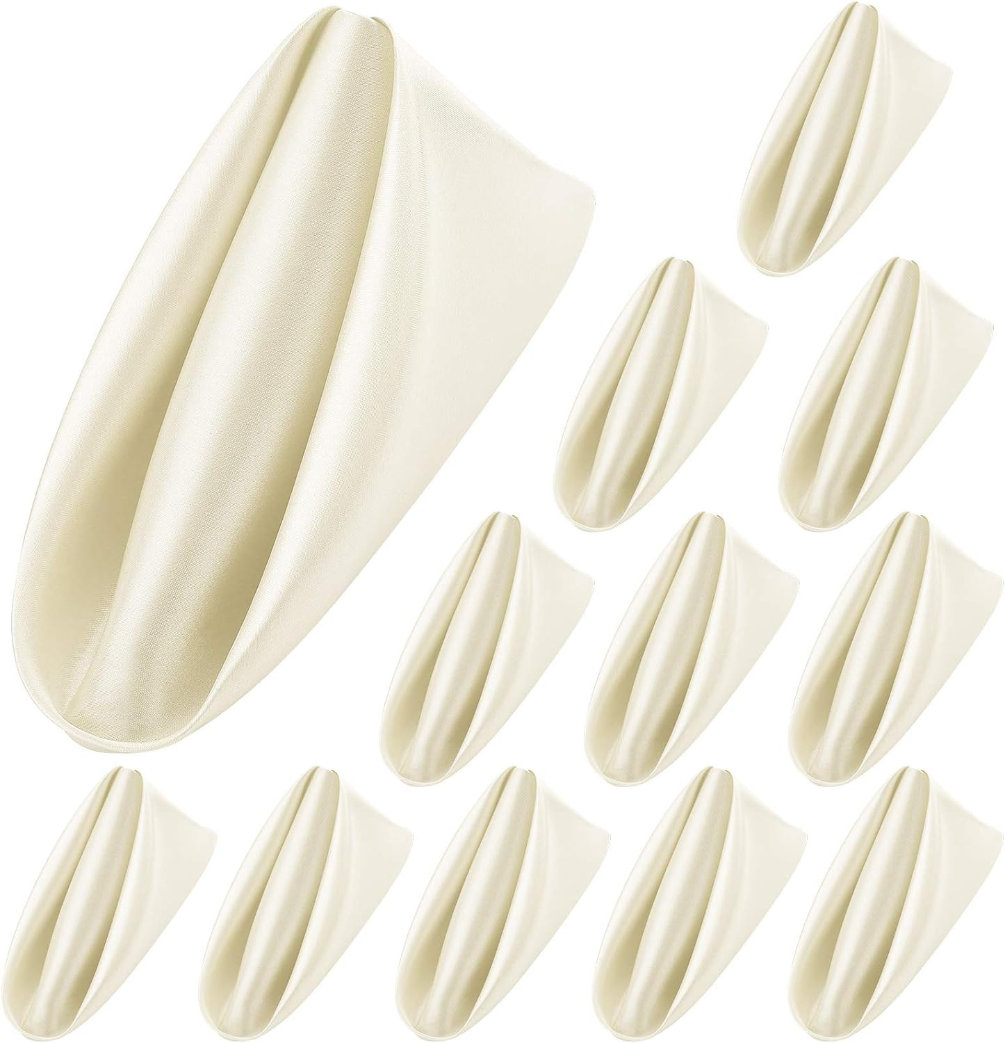 ANECO 12 Pieces Satin Napkins Soft Dinner Napkins Square Table Napkins 17 x 17 Inches for Restaur... | Amazon (US)