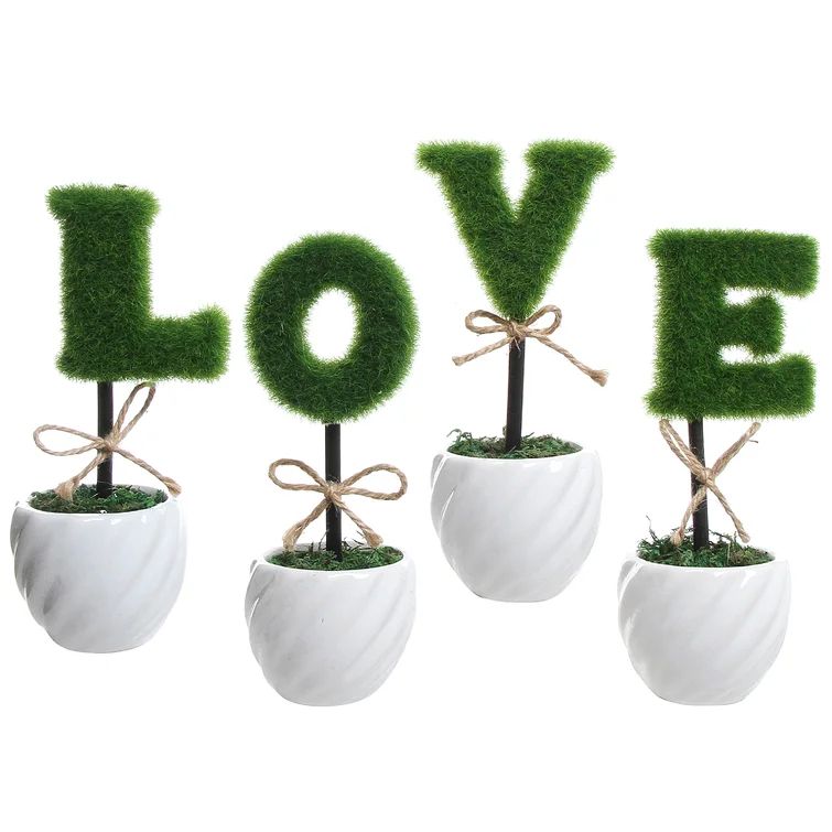 4 - Piece Artificial Evergreen Topiary in Pot Set | Wayfair North America