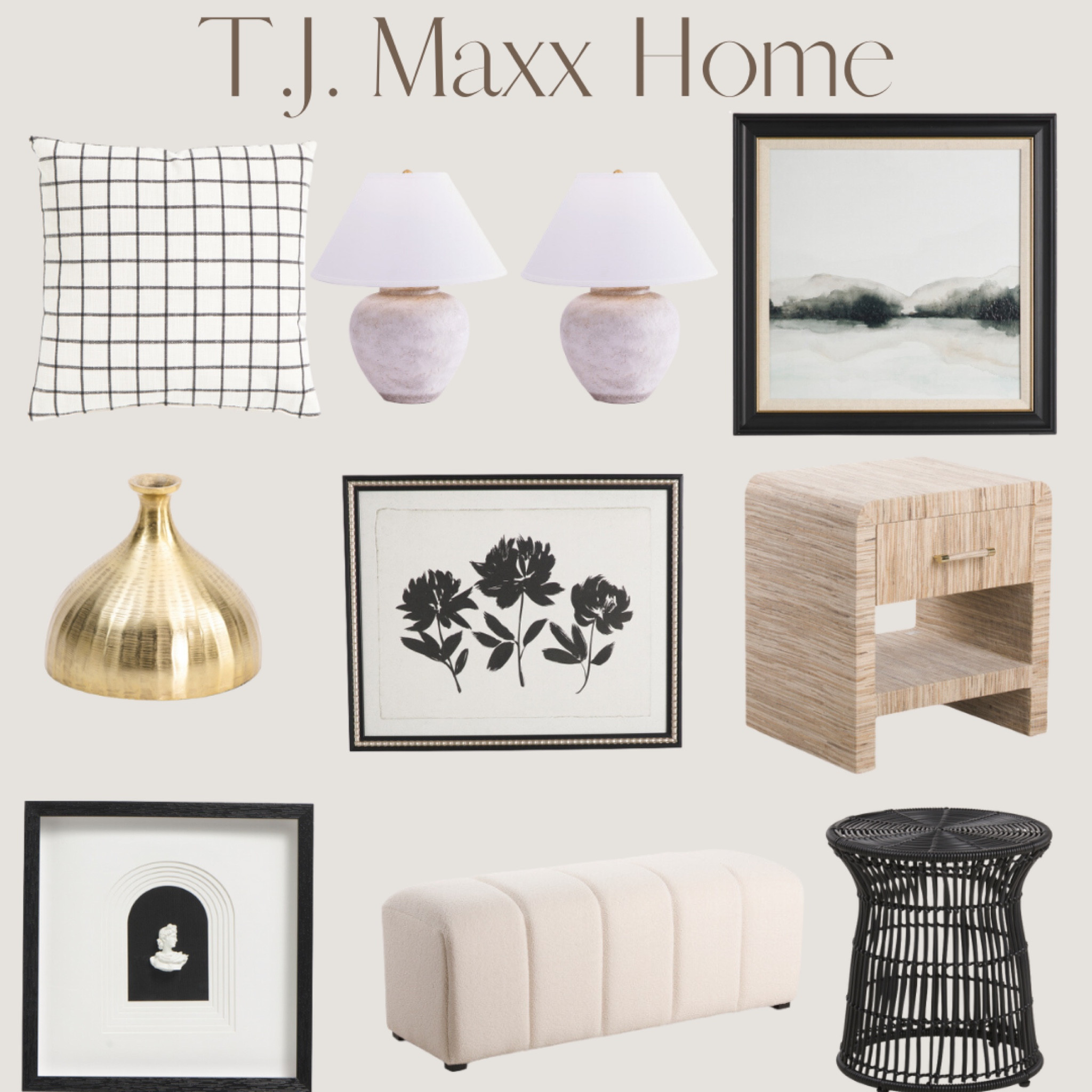 Comment SHOP for the links ✨ 

New in at TJ Maxx! Neutral home decor finds for your living spaces! 

#LTKunder100 #LTKunder50 #LTKhome