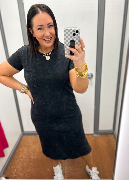 New $13.98 midi t shirt dresses at Walmart!  Love the distressed look on these!  L in this one but prefer an xl for a bit more room around the tummy area!  Such a great lightweight dress for warmer weather and vacation!

#LTKfindsunder50 #LTKmidsize #LTKSeasonal