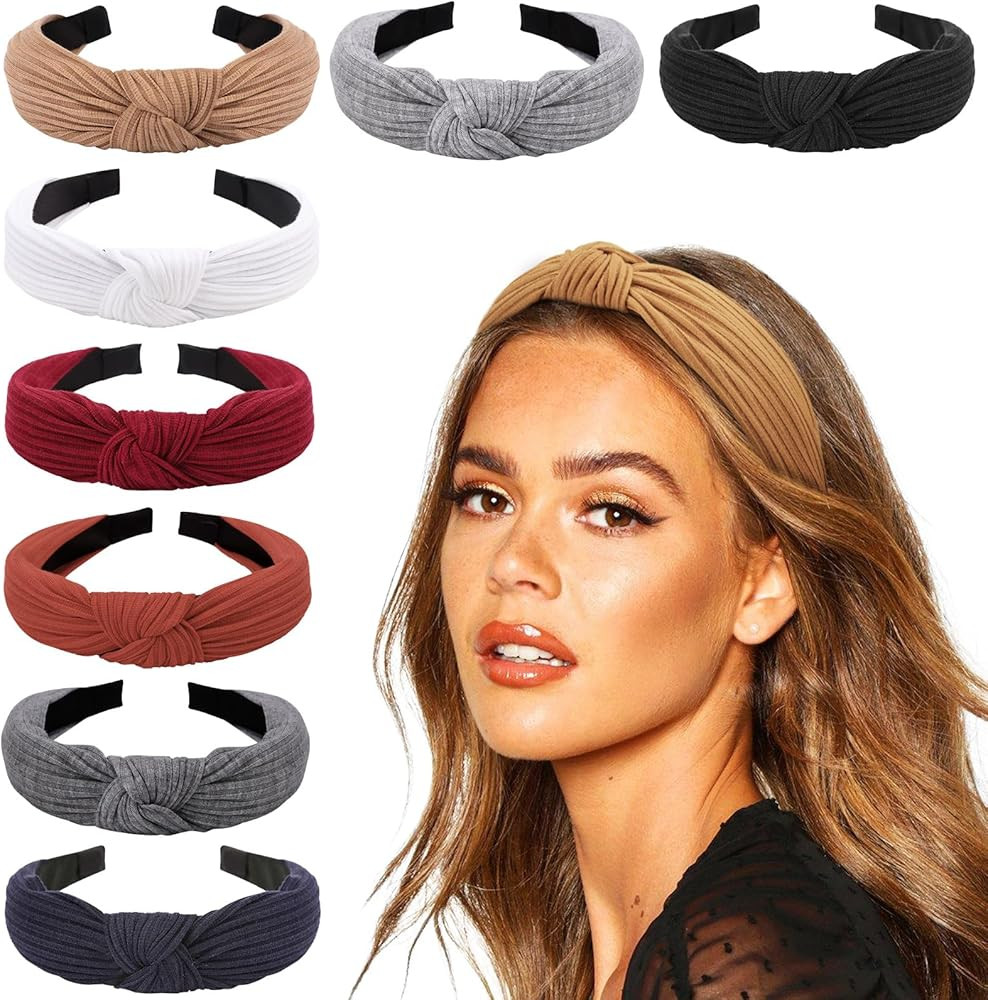 DRESHOW Turban Headbands for Women Plastic Head Band Hair Vintage Flower Printed Cross | Amazon (US)