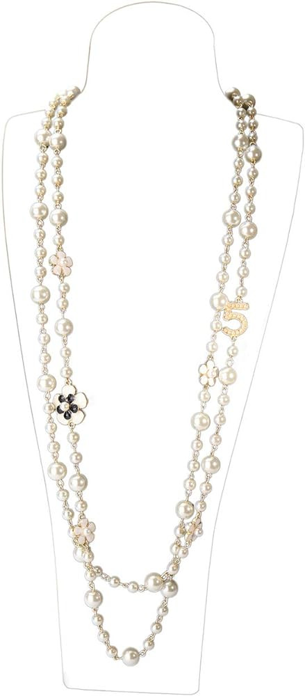 Women Long Pendants Layered Imitation Pearl Necklace | Amazon (US)