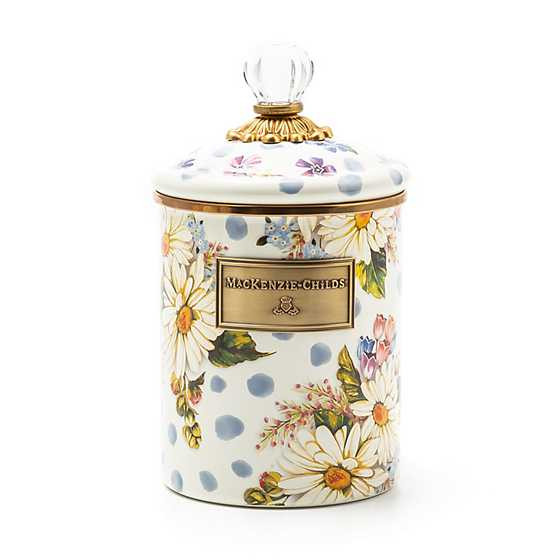 Wildflowers Blue Enamel Medium Canister | MacKenzie-Childs