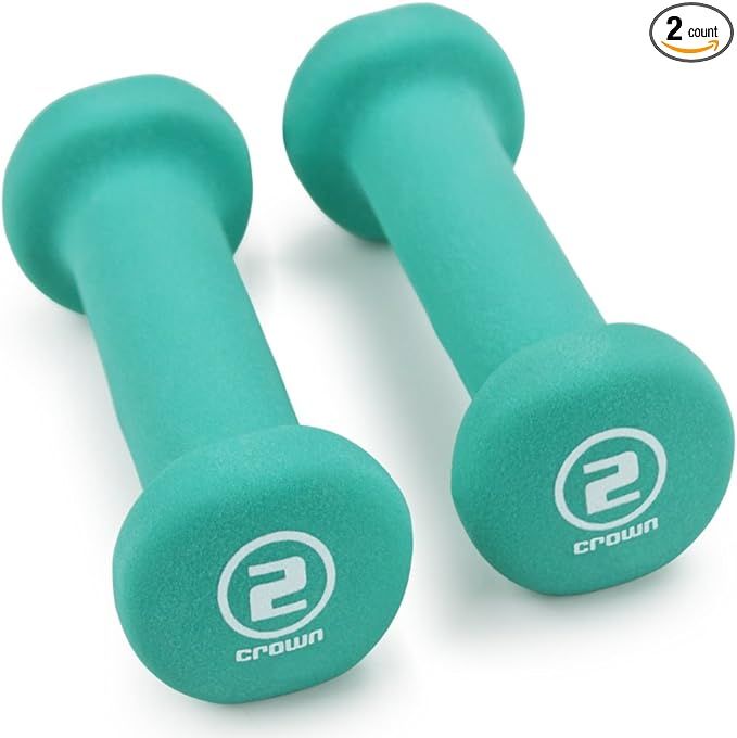 Crown Sporting Goods Set of 2 Body Sculpting Hand Weights - Soft Neoprene Coated Dumbbell Set - S... | Amazon (US)