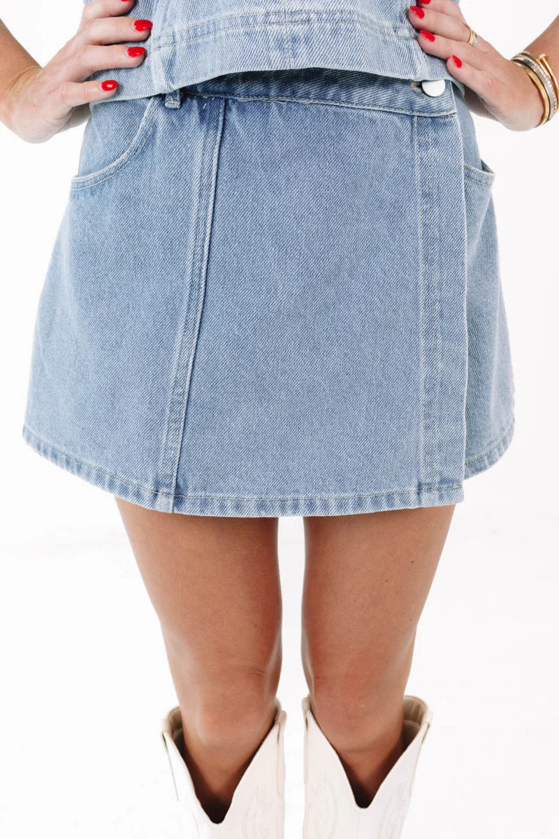 Good Sign Skort - Denim | The Impeccable Pig