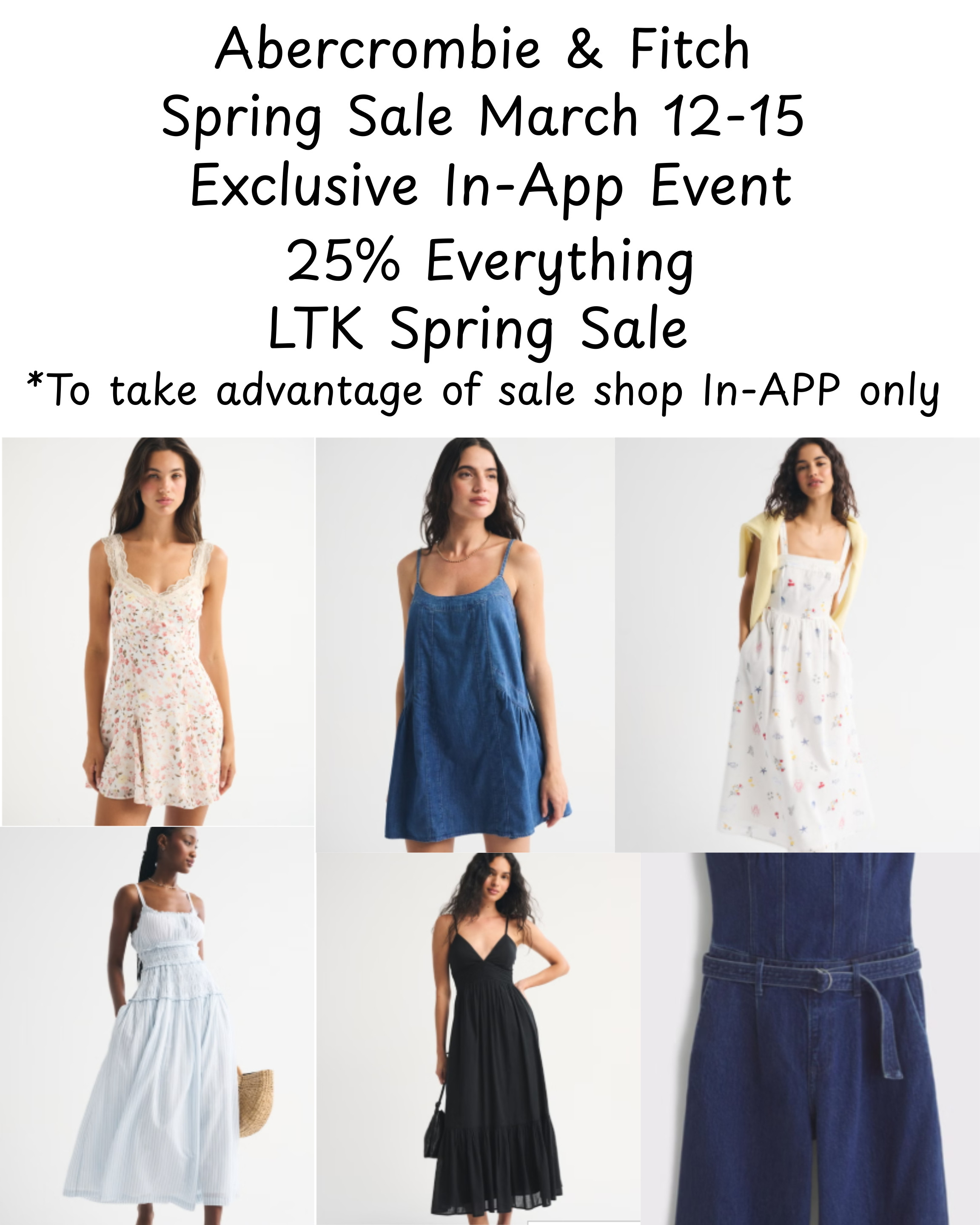 Abercrombie & Fitch is having an amazing sale today. 25% everything
March 12-15.  This sale is for in-app purchases only. Don't sleep on this one! 

 

#LTKSpringSale #LTKSaleAlert