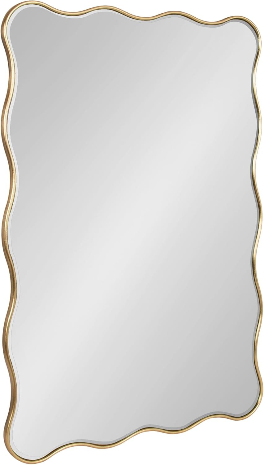 Kate and Laurel Viona Modern Scalloped Rectangle Mirror, 24 x 36, Gold, Decorative Wavy Mirror wi... | Amazon (US)