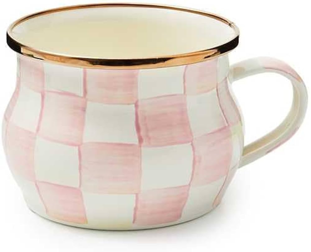 MACKENZIE-CHILDS Enamel Teacup, Unique Coffee and Tea Mug, Enamel Cup for Hot Tea, 10 Ounces, Pin... | Amazon (US)