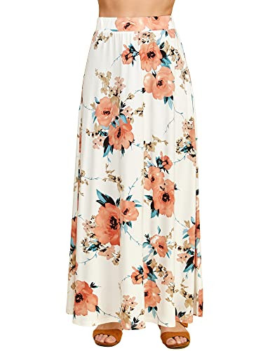 Lock and Love Women's Casual Comfy Stylish High Waist Flare Long Maxi Skirt – Available in Prin... | Amazon (US)