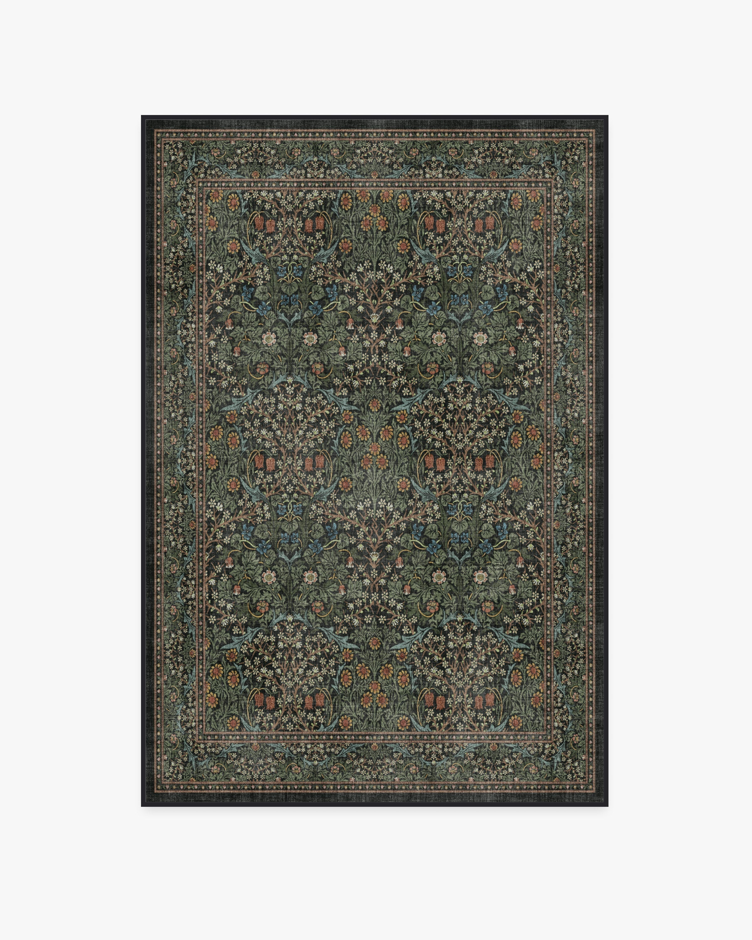 Morris & Co. Blackthorn Forest Green Tufted Rug | Ruggable