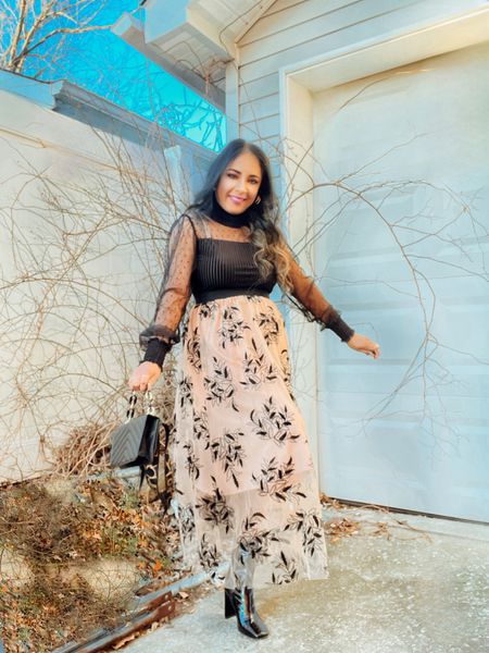  Let the vday ootd starts 
Valentine’s Day outfit inspo 
Maxi skirt with mesh bodysuit ; Are we loving it 🖤🖤🖤

#LTKfindsunder50 #LTKsalealert #LTKstyletip