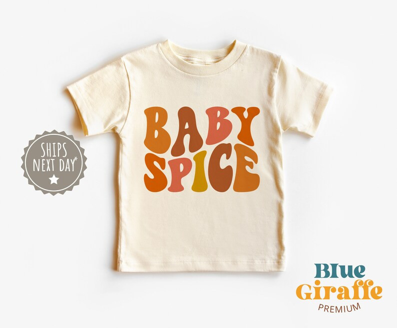 Baby Spice Toddler Shirt, Retro Fall Themed Kids Tee, Cute Natural Youth Shirt, Autumn Colored In... | Etsy (US)