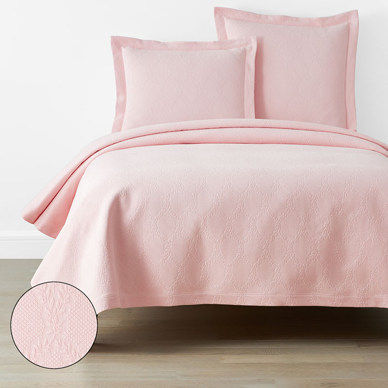 Laurel Matelasse Coverlet - Soft Pink, Twin | The Company Store