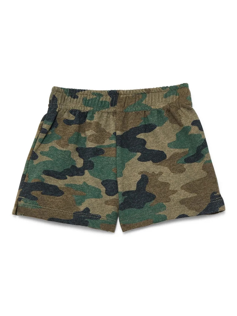 Wonder Nation Baby Boy French Terry Printed Shorts, Sizes 0-24 Months | Walmart (US)