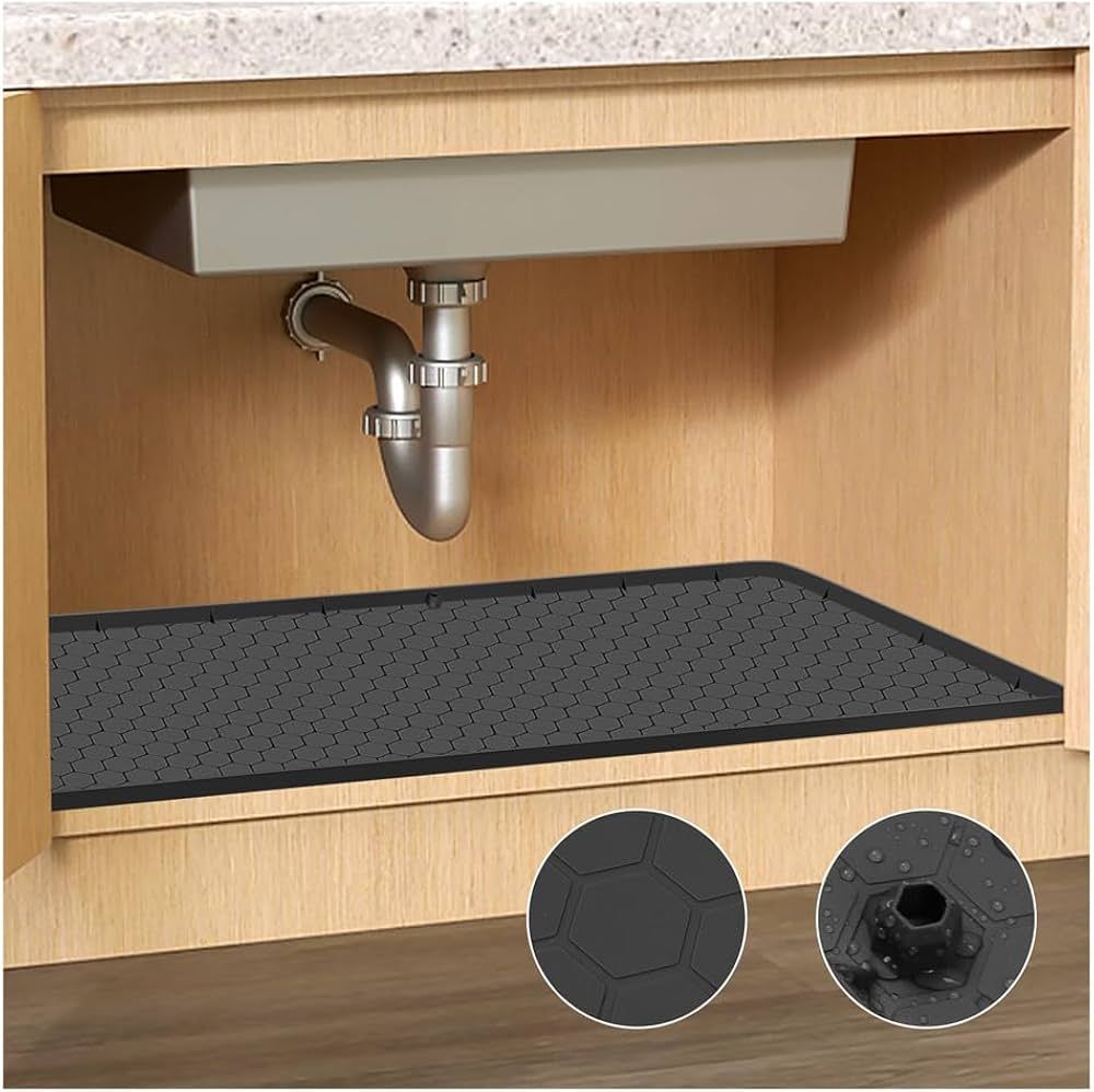 FOUUAAOOU Under Sink Mat for Kitchen, [34" x 22"] Waterproof Silicone Under Sink Mats for Bottom ... | Amazon (US)