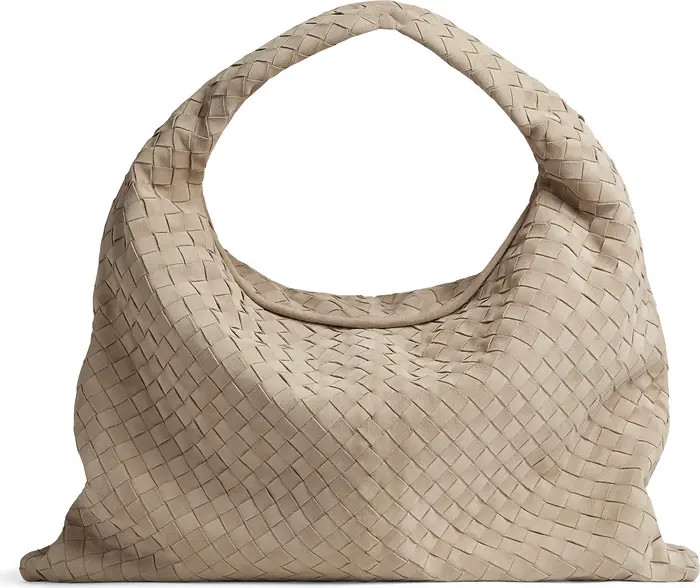 Large Hop Intrecciato Suede Hobo Bag | Nordstrom