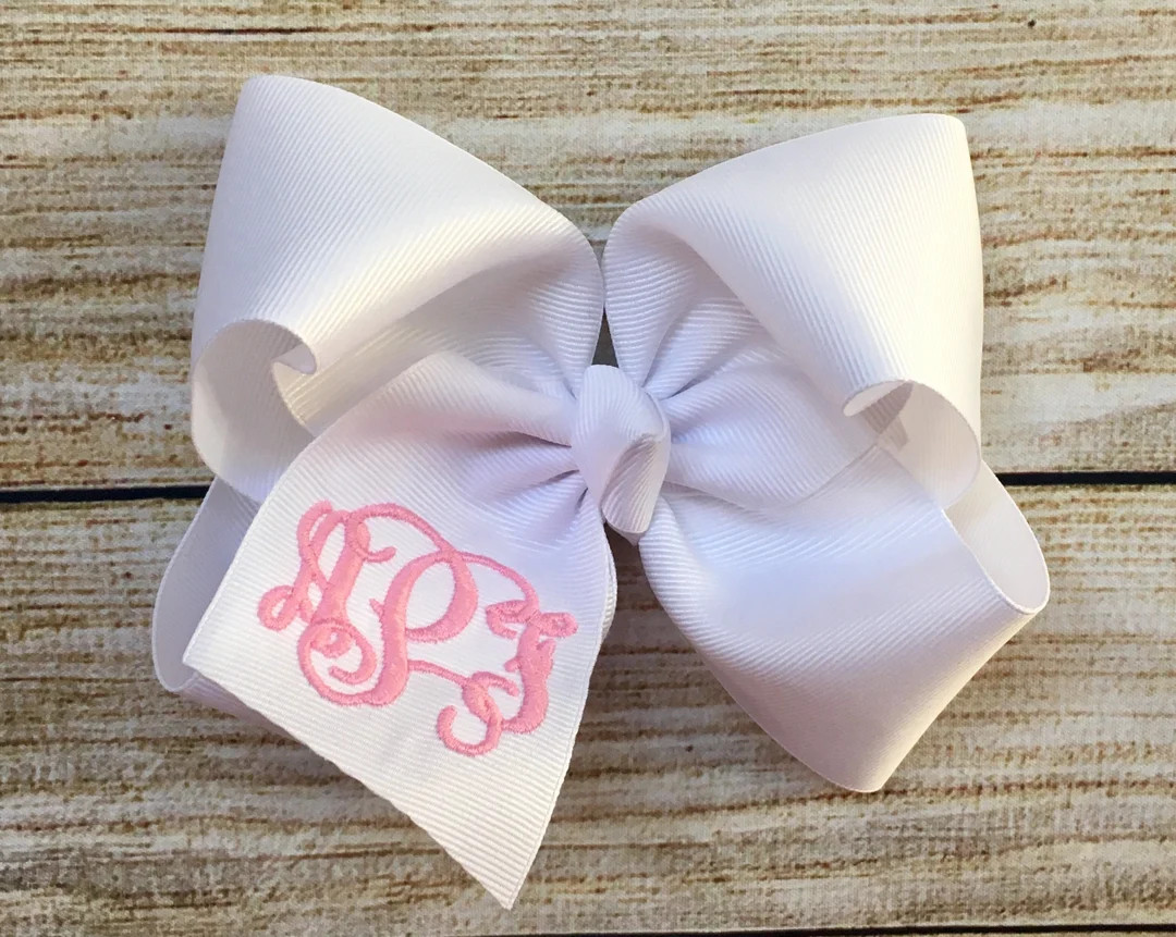 You Choose Colors and Font...large Monogrammed Hair Bow…personalized 5.5 Inch Boutique Bow With... | Etsy (US)