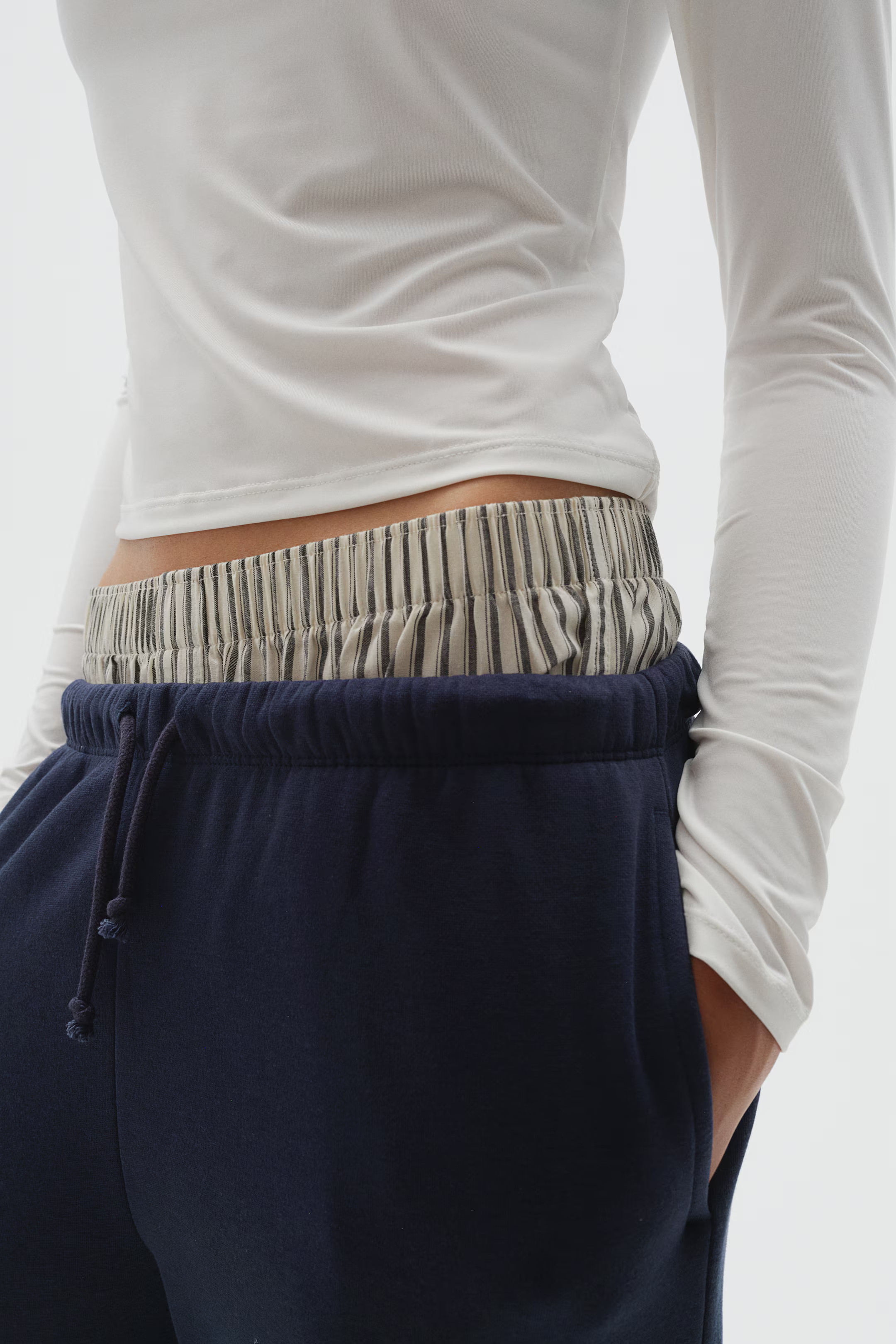 Wide-leg Joggers - Navy blue - Ladies | H&M US | H&M (US + CA)