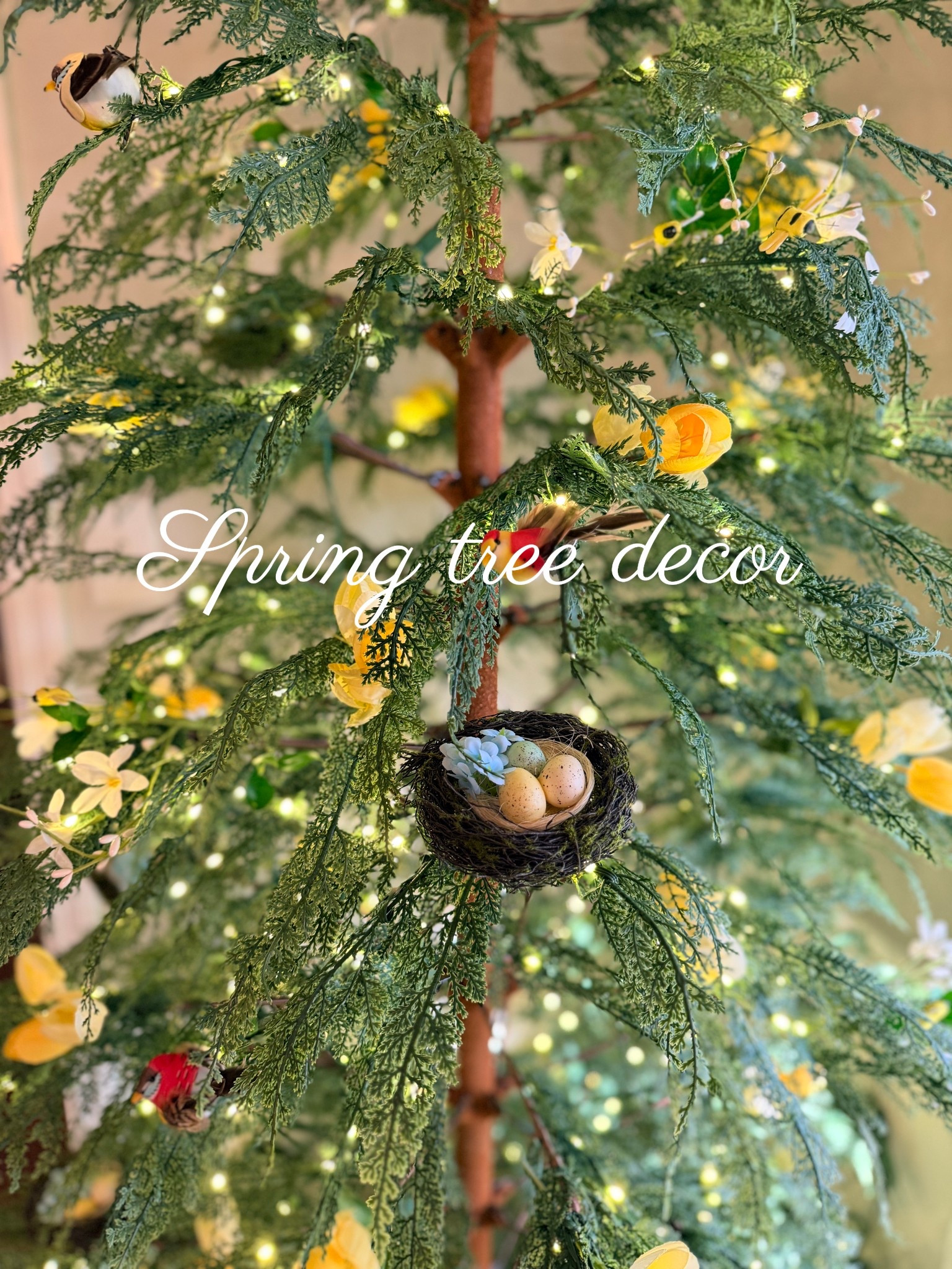 The birds & bees tree is from My Texas House (sold out but I linked similar options 🤍), florals are Amazon finds, and the tree decor is from Michael’s. The bar cabinet is Amazon and everything else? Good ol’ thrifting magic.

@Michaels @mytexashouse 