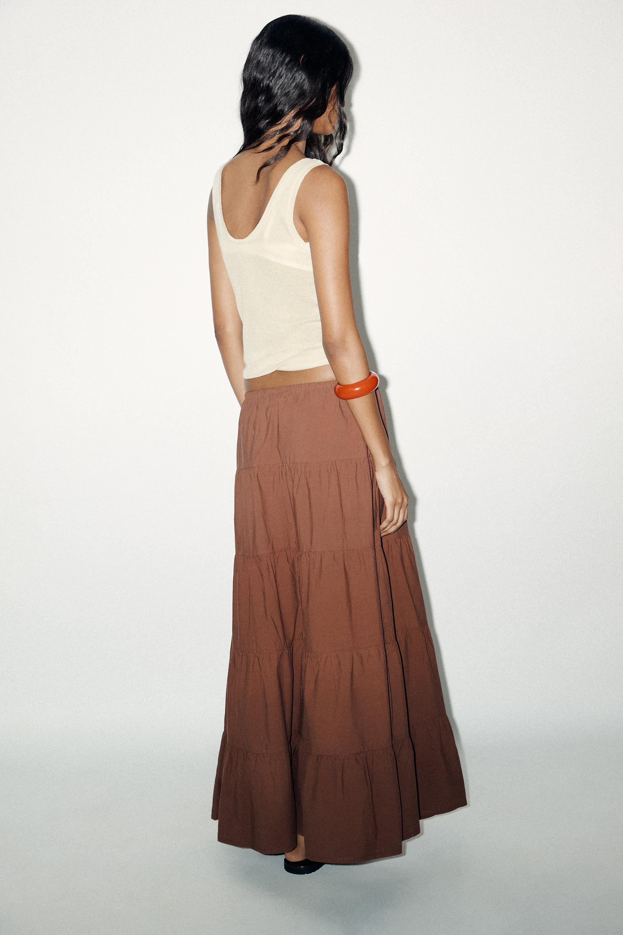 PANELLED LONG SKIRT | Zara UK