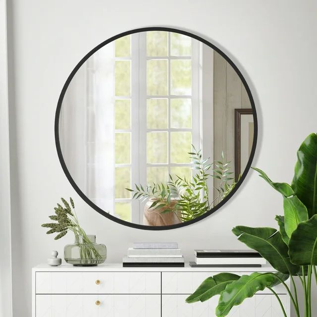 Beaquicy 20 inch Circle Mirror for Bathroom Metal Frame Wall Decor Mirror | Walmart (US)