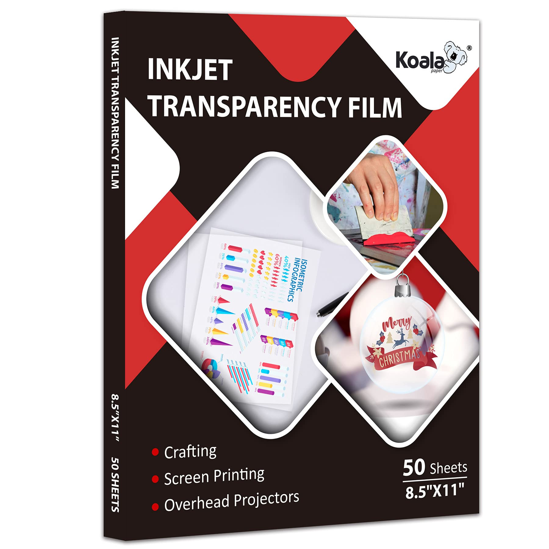 Koala Inkjet Transparency Film 50 Sheets 100% Clear Transparency Paper for Inkjet Printers, for C... | Amazon (US)