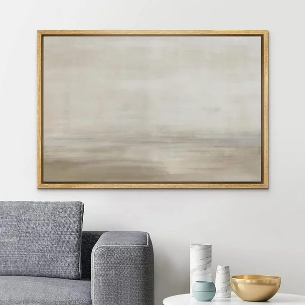 PixonSign Framed Canvas Print Wall Art Grunge Pastel Brown Watercolor Vista Abstract Shapes Illus... | Walmart (US)