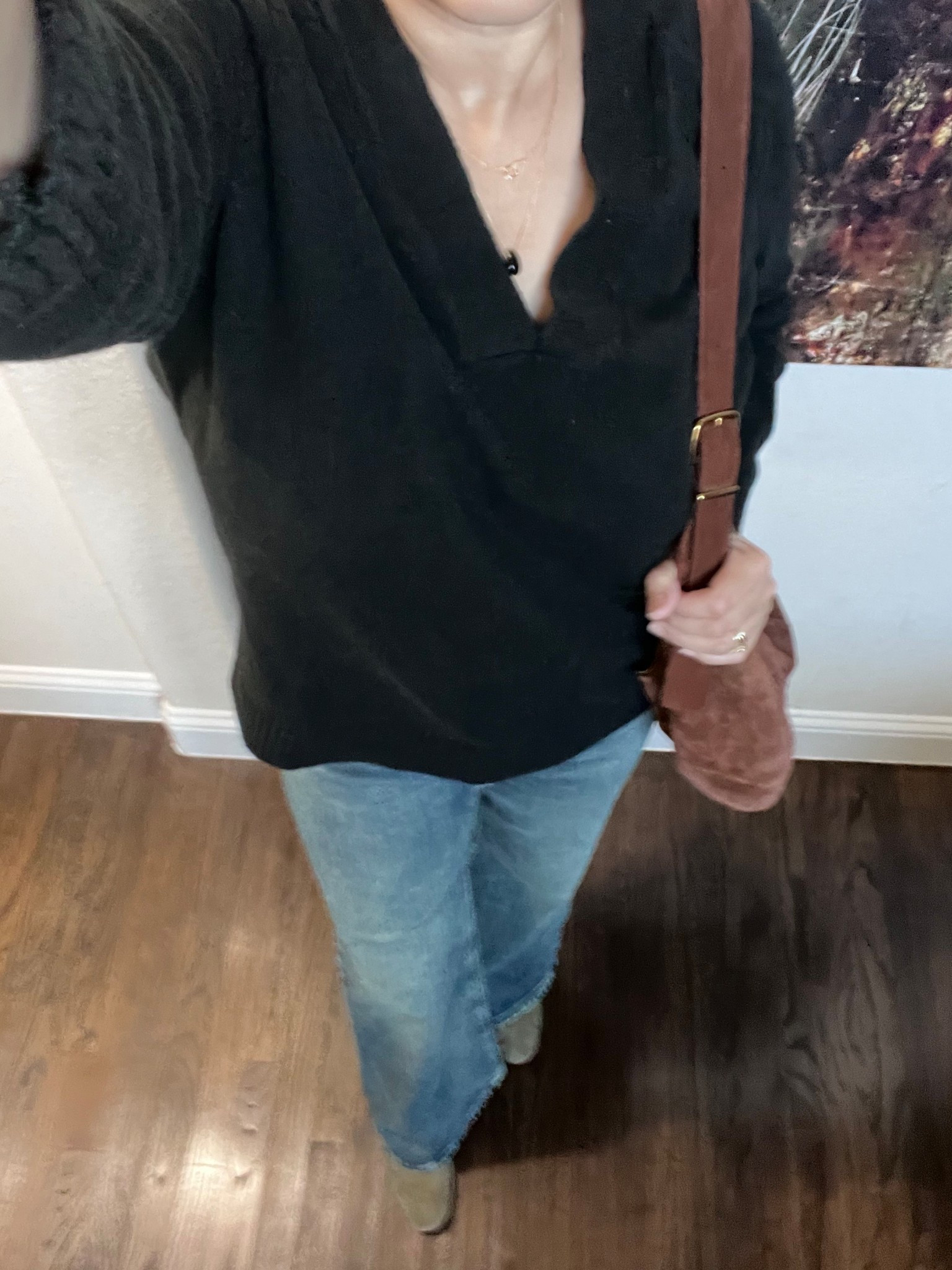 Work OOTD. These jeans are so good! Sz 12.