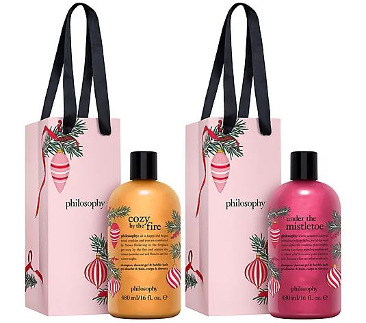 philosophy 16oz holiday shower gel pairs - QVC.com | QVC