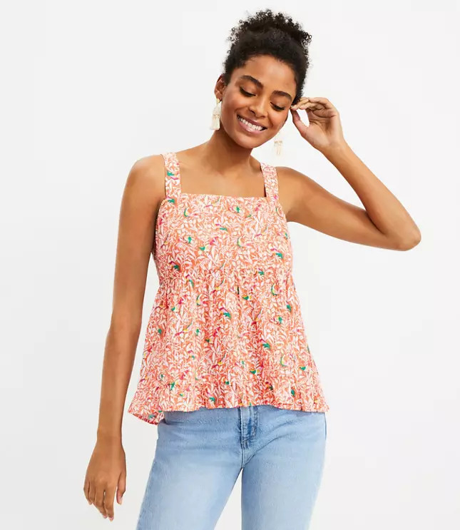 Bird Tie Back Peplum Cami | LOFT