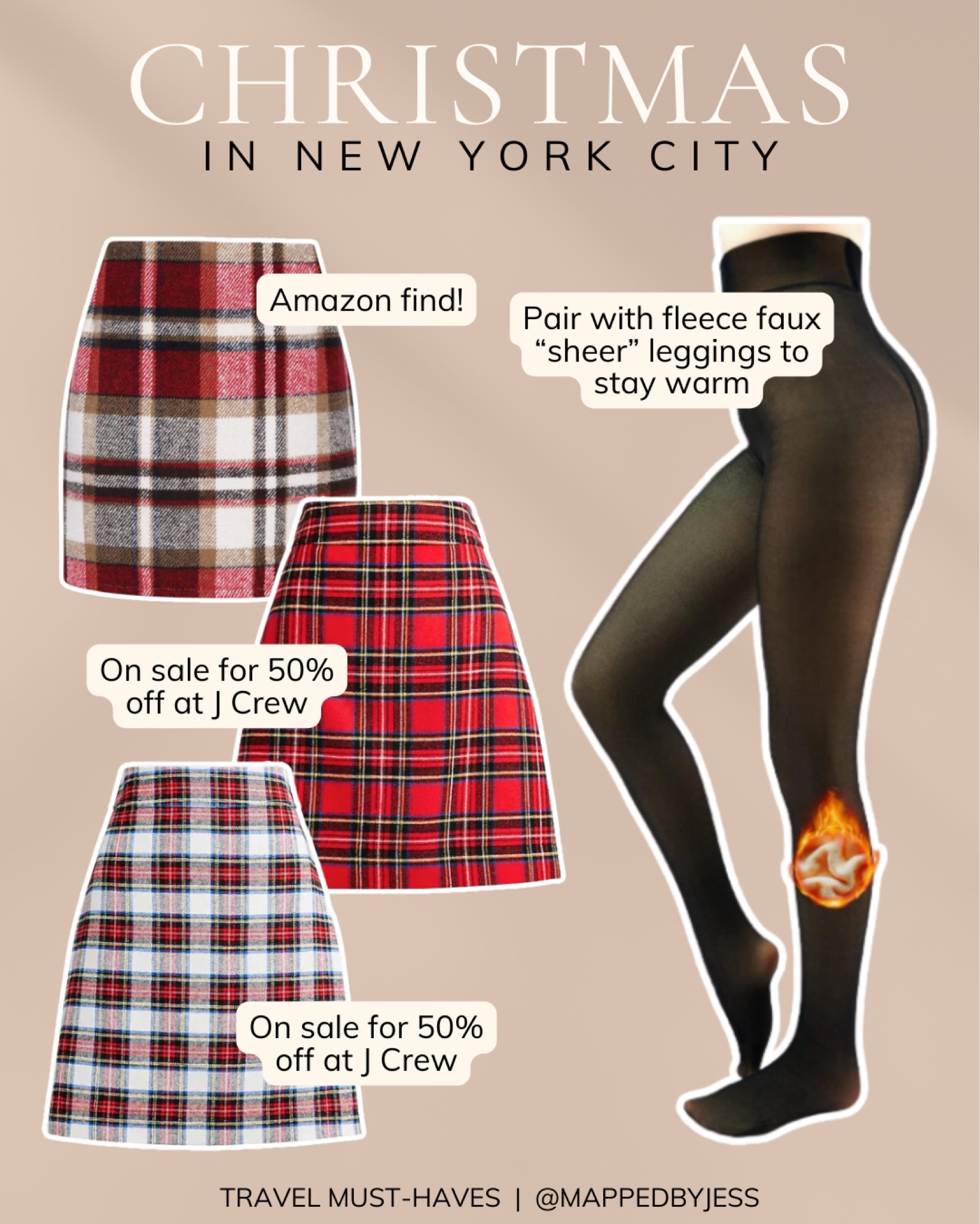 Heading to New York City for the holiday season? These plaid skirts with fleece fake sheer leggings are perfect to wear during Christmas in NYC! 🎄✨ /// Christmas in New York City outfit ideas, What to wear in NYC during Christmas, Festive outfits for New York winter, NYC Christmas holiday style inspiration, Dressing up for Christmas in Manhattan, New York winter fashion trends for Christmas, Stylish Christmas outfits for NYC trip, Holiday fashion guide for New York City, Best outfits for NYC Christmas celebrations, Christmas street style in New York City, NYC Christmas party outfit ideas, New York City winter fashion trends, What to wear in NYC during December, Best outfits for Christmas in Manhattan, NYC holiday season style guide, Christmas street style in New York, Festive looks for NYC trips, New York winter wardrobe essentials, NYC Christmas shopping outfit inspiration, Dressing for NYC Christmas events

#LTKfindsunder50 #LTKHoliday #LTKtravel
