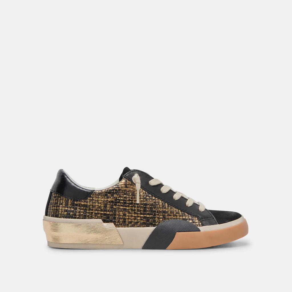ZINA SNEAKERS BRONZE BLACK WOVEN | DolceVita.com
