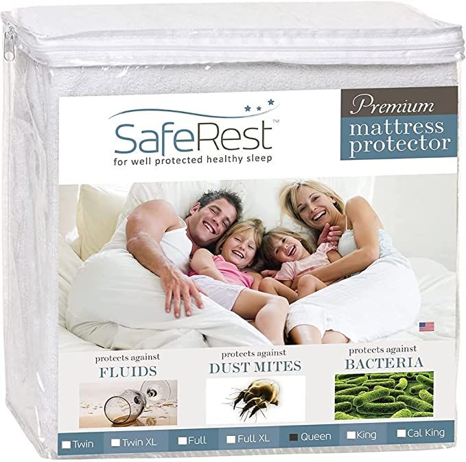 SafeRest Mattress Protector – Queen - College Dorm Room, New Home, First Apartment Essentials -... | Amazon (US)
