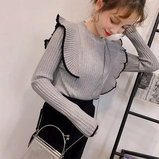 Ruffle Trim Knit Top | YesStyle Global