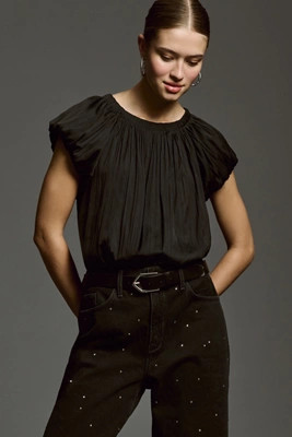 By Anthropologie Short-Sleeve Bubble Blouse | Anthropologie (US)