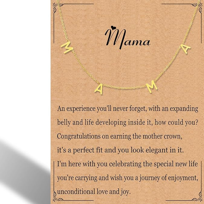 RWQIAN Mama Necklace for Women Mama Pendant Necklace Gifts for New Mom,Mom To Be Necklace Gift fo... | Amazon (US)