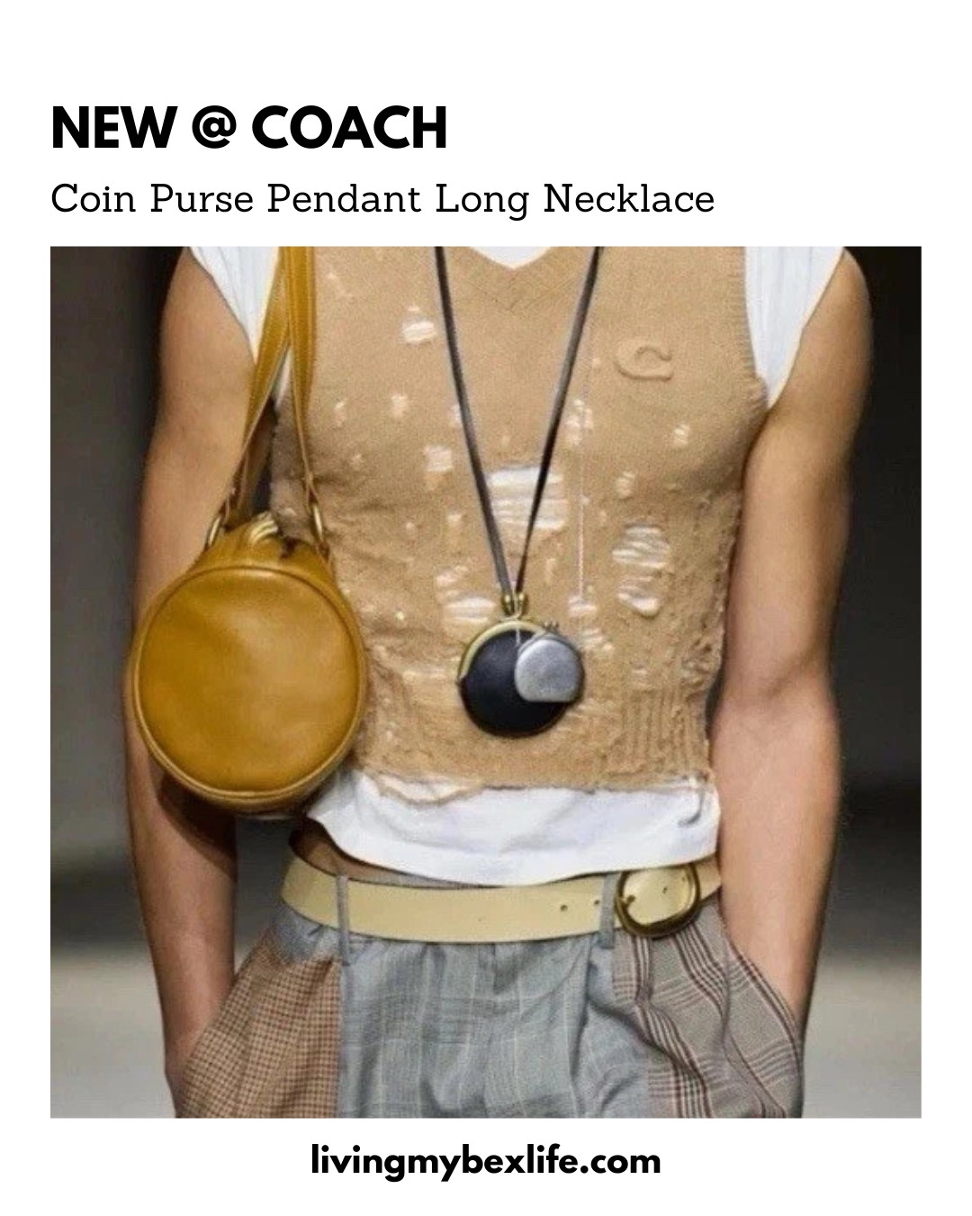Coach Coin Purse Pendant Long Necklace | coach runway collection, coach necklace, coach purse, coin accessories, coach accessory, customize your bag 

 #LTKNYFW #LTKootd #LTKU