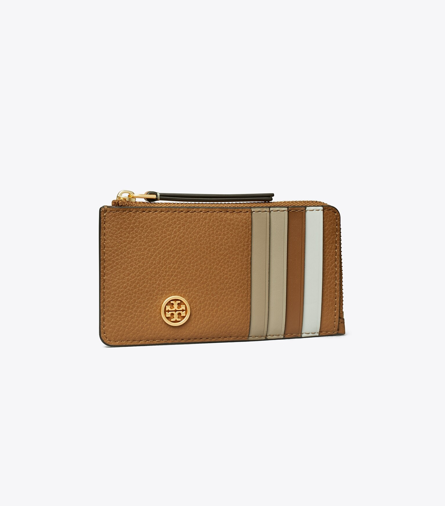 ROBINSON PEBBLED TOP-ZIP CARD CASE | Tory Burch (US)