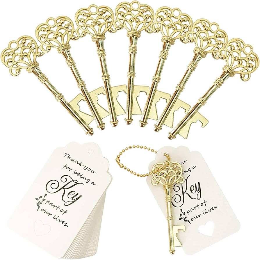WODEGIFT 20 PCS Key Bottle Openers,Vintage Skeleton Key Bottle Opener,Wedding Favors Bottle Opene... | Amazon (US)
