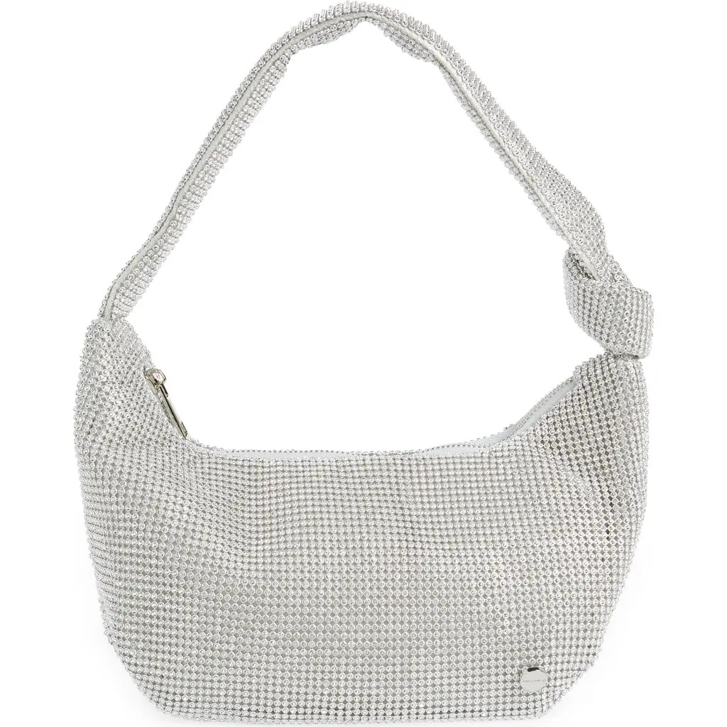 Olga Berg Jessica Crystal Croissant Bag in Silver at Nordstrom Rack | Nordstrom Rack