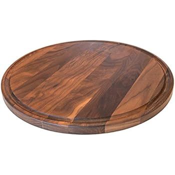 Round Wood Cutting Board by Virginia Boys Kitchens - 13.5 Inch American Walnut Cheese Serving Tra... | Amazon (US)