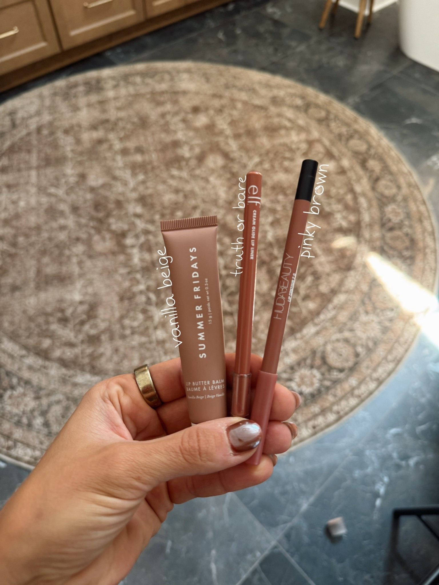 Fave lip liner - Huda pinky brown 💄
Elf under $5 one I’m loving - Truth or Bare🤎 topped w/ Summer Fridays Vanilla Beige! 

Lip combo / beauty faves / Amazon / Holley Gabrielle 

#LTKBeauty #LTKFindsUnder50 #LTKStyleTip