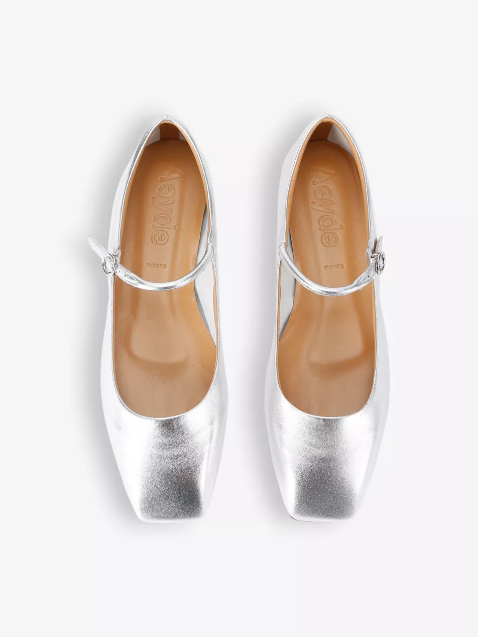 Uma square-toe leather pumps | Selfridges