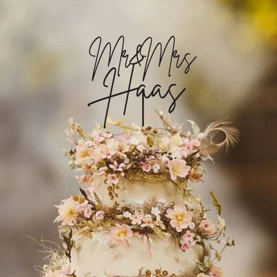 Rustic Mr and Mrs Wedding Cake Topper by Rawkrft  Custom Cake | Etsy | Etsy (US)