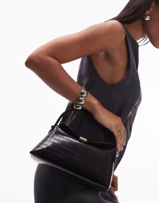 JW PEI Emma slouchy shoulder bag in black croc  | ASOS | ASOS (Global)