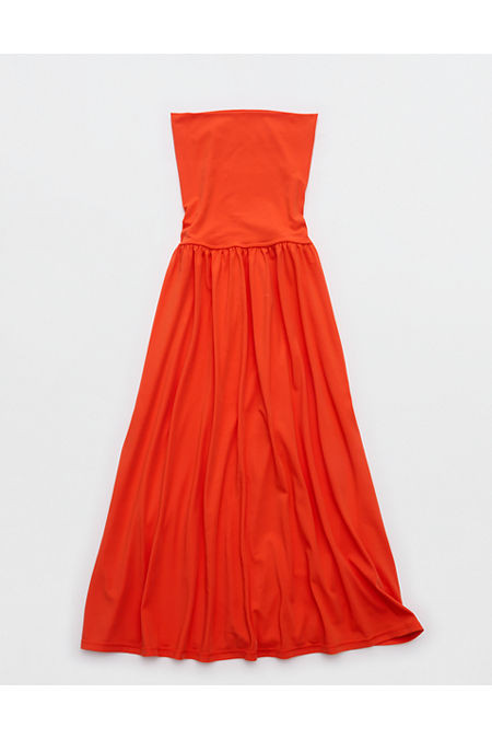 OFFLINE By Aerie Real Me Convertible Maxi Dress Women's Orange Flare L | Aerie