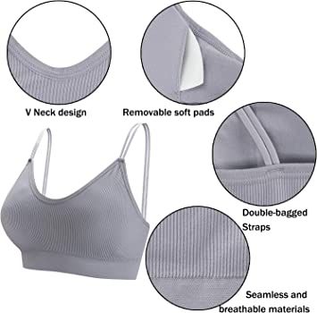 BQTQ 5 Pcs V Neck Tube Top Bra Padded Camisole Bra for Women Seamless Bralettes | Amazon (CA)