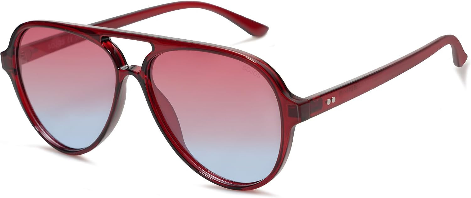 SOJOS Classic Polarized Aviator Sunglasses for Women Men, Retro Trendy Aviators Shades SJ2201 | Amazon (US)