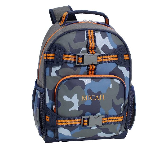 Mackenzie Blue Gray Camo Glow-in-the-Dark Backpacks | Pottery Barn Kids